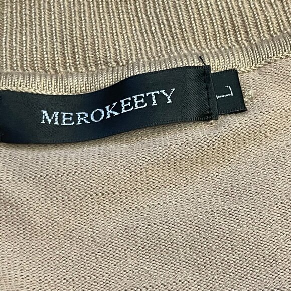 Merokeety Neutral Open Front Cardigan Sweater Women's Large Long Sleeve Viscose - Picture 5 of 9